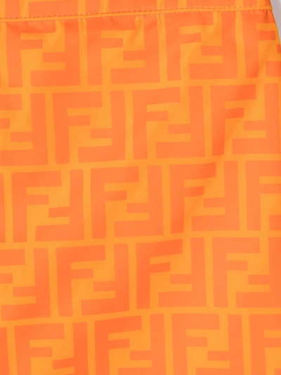 Shop Fendi Monogram-print Mini Skirt In Orange