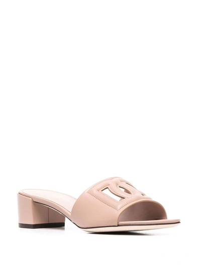 Shop Dolce & Gabbana Dg Cut-out Leather Sandals In Pink