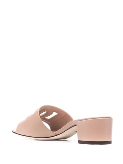 Shop Dolce & Gabbana Dg Cut-out Leather Sandals In Pink