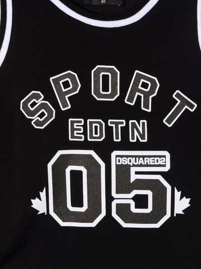 Dsquared2 Kids Black Sport Edtn.05 Tank Top In Black