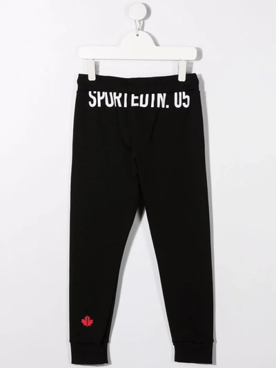 Shop Dsquared2 Sport-print Track Pants In Black