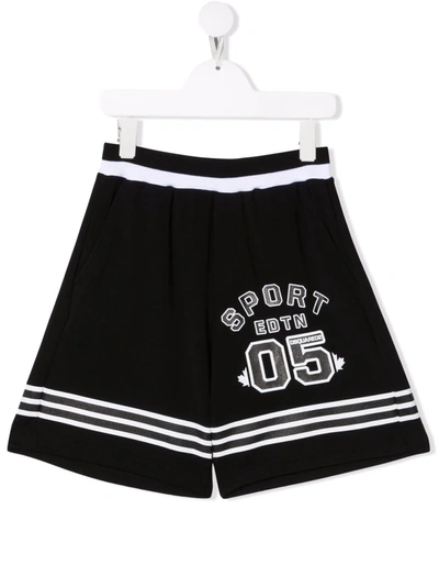 Dsquared2 Sport Edtn.05 Kids Shorts In Black Acetate In Black