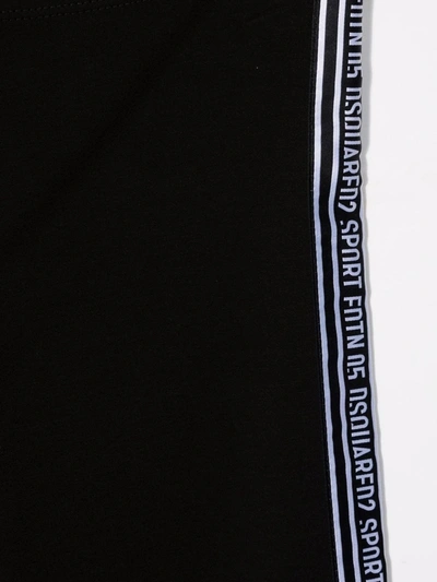 Shop Dsquared2 Logo-tape Detailed Leggings In Black
