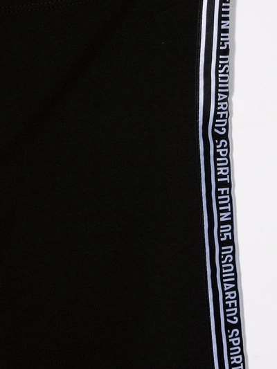 Dsquared2 Teen Logo-tape Detailed Leggings In Black