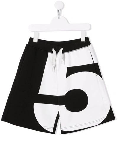 Dsquared2 Teen Number-print Track Shorts In Black