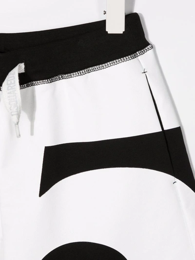 Dsquared2 Teen Number-print Track Shorts In Black