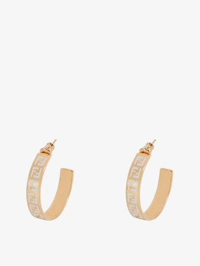 Shop Fendi Earrings In White