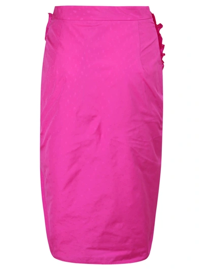 Shop Msgm Rouches Skirt In Pink