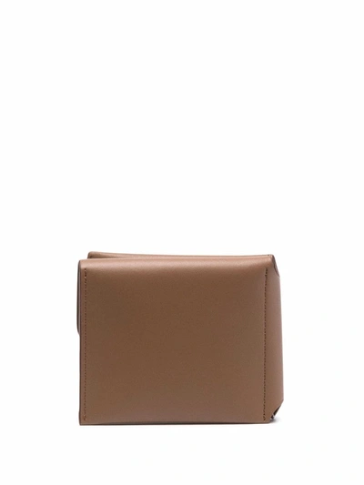 Shop Acne Studios Grained-effect Trifold Wallet In Brown