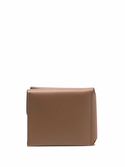 Acne Studios Logo-debossed Tri-fold Leather Wallet In Brown