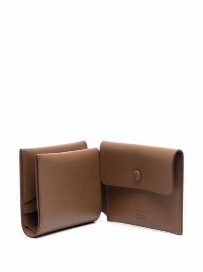 Acne Studios Logo-debossed Tri-fold Leather Wallet In Brown