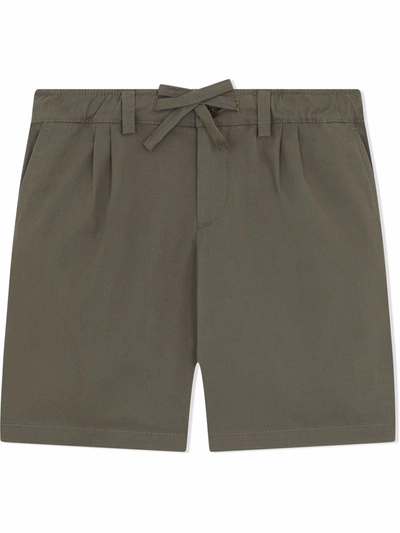 Shop Dolce & Gabbana Drawstring-waist Cotton Shorts In Green