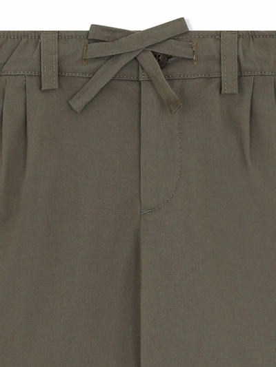 Shop Dolce & Gabbana Drawstring-waist Cotton Shorts In Green