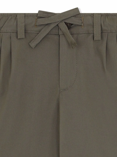 Dolce & Gabbana Drawstring-waist Cotton Shorts In Green