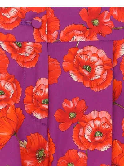 Dolce & Gabbana Pleated Posies Shorts In Purple