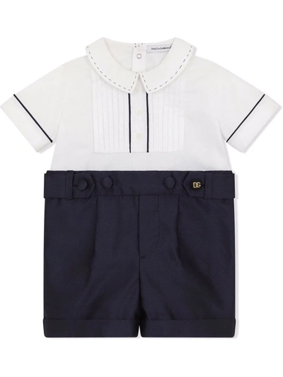 Shop Dolce & Gabbana Shirt And Trousers Romper In Blue