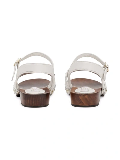 Shop Dolce & Gabbana Embellished Leather Sandals In White