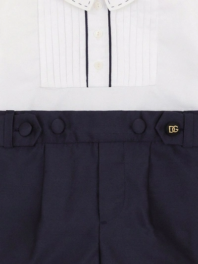 Dolce & Gabbana Shirt And Trousers Romper In Blue