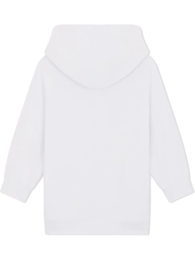 Shop Dolce & Gabbana Openwork-logo Hoodie Dress In White
