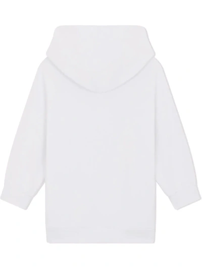 Dolce & Gabbana Openwork-logo Hoodie Dress In White