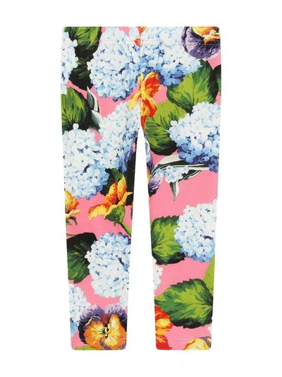 Shop Dolce & Gabbana Hortensia Print Track Trousers In Pink