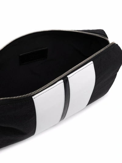 Shop Palm Angels Track Stripe Wash Bag In Black