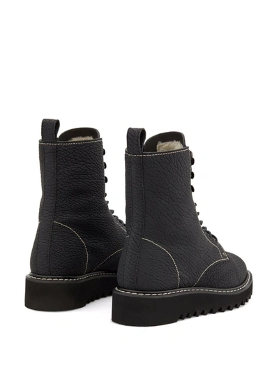 Shop Giuseppe Zanotti Bassline Lace-up Boots In Black