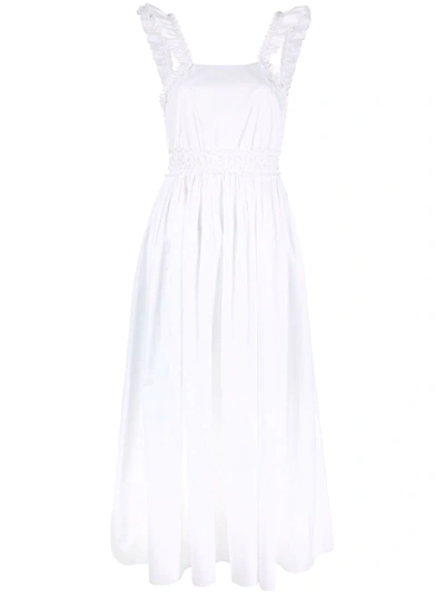 Shop Chloé Ruched Detail Maxi Dress In White