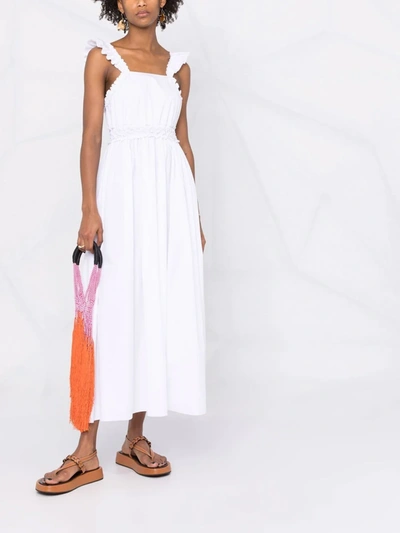 Shop Chloé Ruched Detail Maxi Dress In White