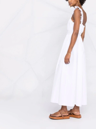 Shop Chloé Ruched Detail Maxi Dress In White