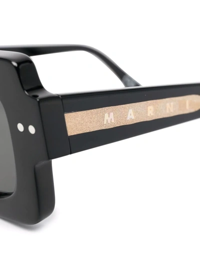 Shop Marni Eyewear Square-frame Tinted Sunglasses In Black