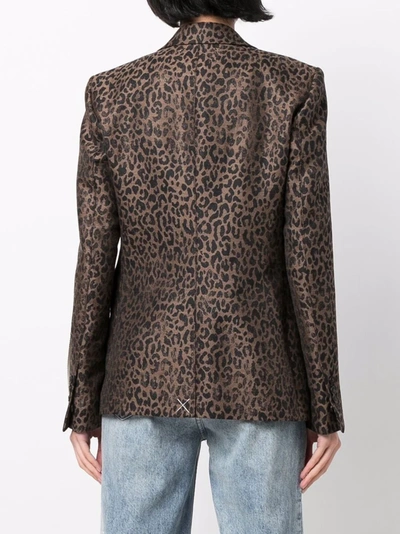 Shop Golden Goose Tailored Leopard-print Blazer In Brown