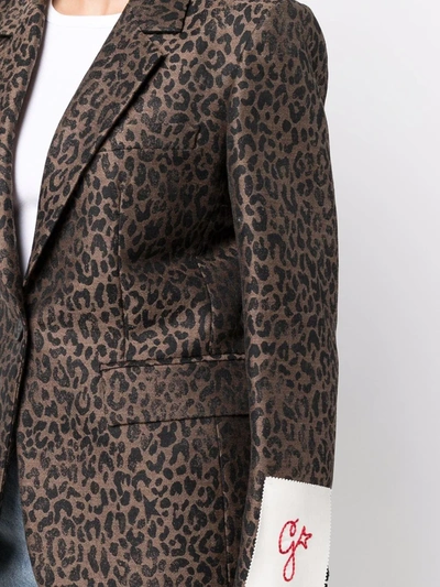 Shop Golden Goose Tailored Leopard-print Blazer In Brown