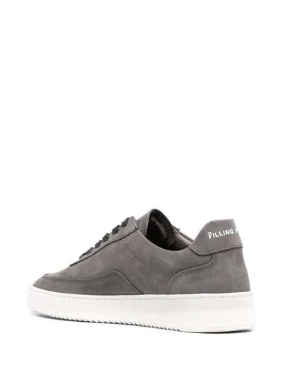 Shop Filling Pieces Leather Low-top Sneakers In Grey