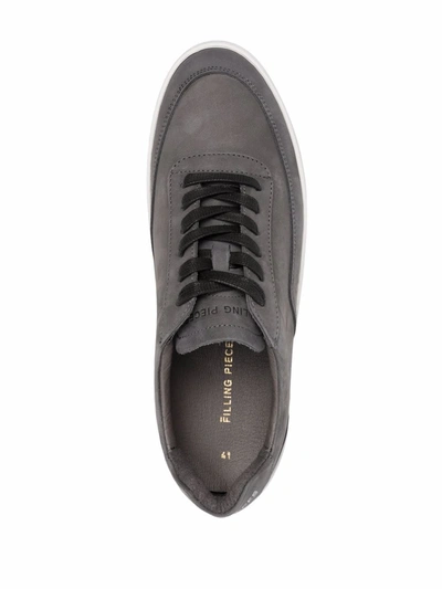 Shop Filling Pieces Leather Low-top Sneakers In Grey