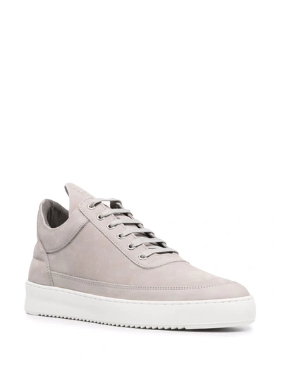 Shop Filling Pieces Leather High-top Sneakers In Grey