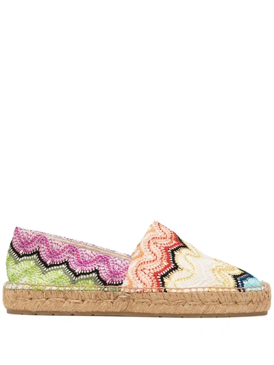 Shop Missoni Knit Slip-on Espadrilles In Multicolour