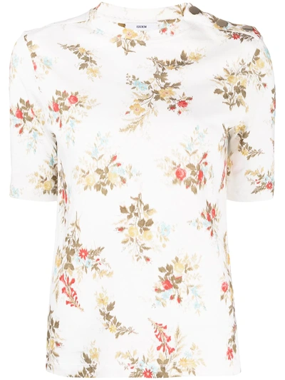 Shop Erdem Sofia Floral-print Top In White