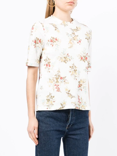 Erdem Sofia Floral-print Cotton-jersey T-shirt In White