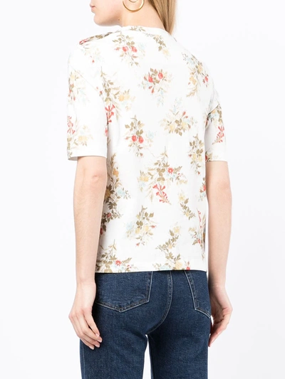 Erdem Sofia Floral-print Cotton-jersey T-shirt In White