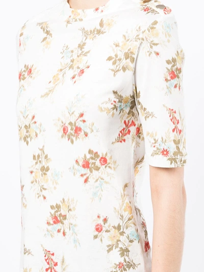 Erdem Sofia Floral-print Cotton-jersey T-shirt In White