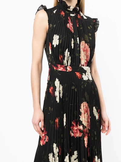 Shop Erdem Roisin Floral-print Dress In Black