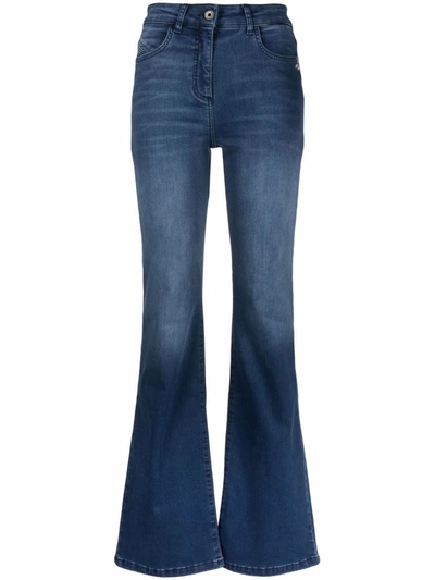 Patrizia Pepe High-waisted Bootcut Jeans In Blue