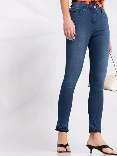 Shop Patrizia Pepe High-waisted Skinny Jeans In Blue