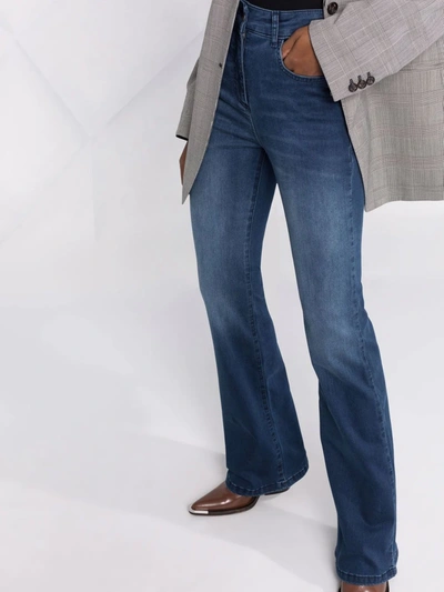 Patrizia Pepe High-waisted Bootcut Jeans In Blue