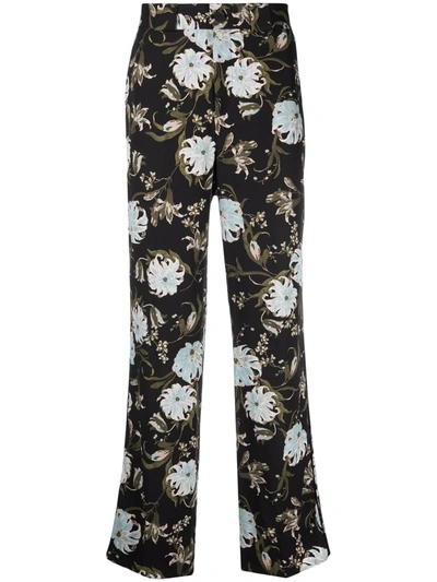 Shop Erdem Lionel Floral-print Pyjama Trousers In Black