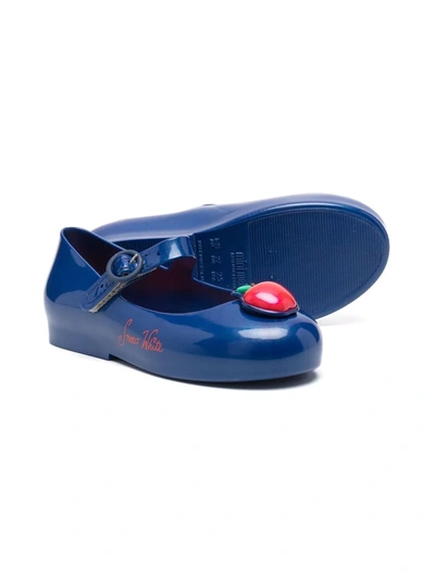 Shop Mini Melissa White Snow Round-toe Ballerina Shoes In Blue