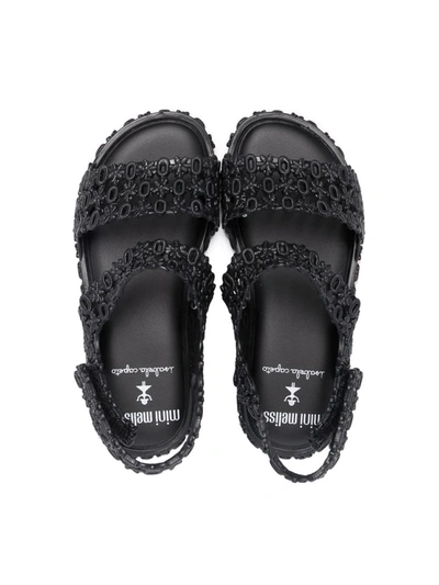 Shop Mini Melissa Open-toe Touch-strap Sandals In Black