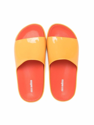 Shop Mini Melissa Slip-on Single-strap Sandals In Orange