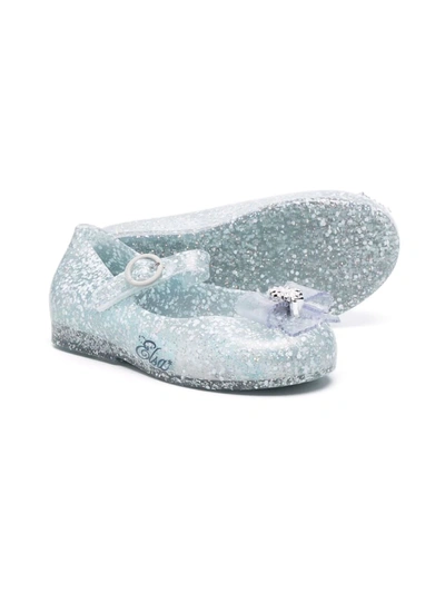 Mini Melissa Elsa-print Glittered Ballerina Shoes In Blue